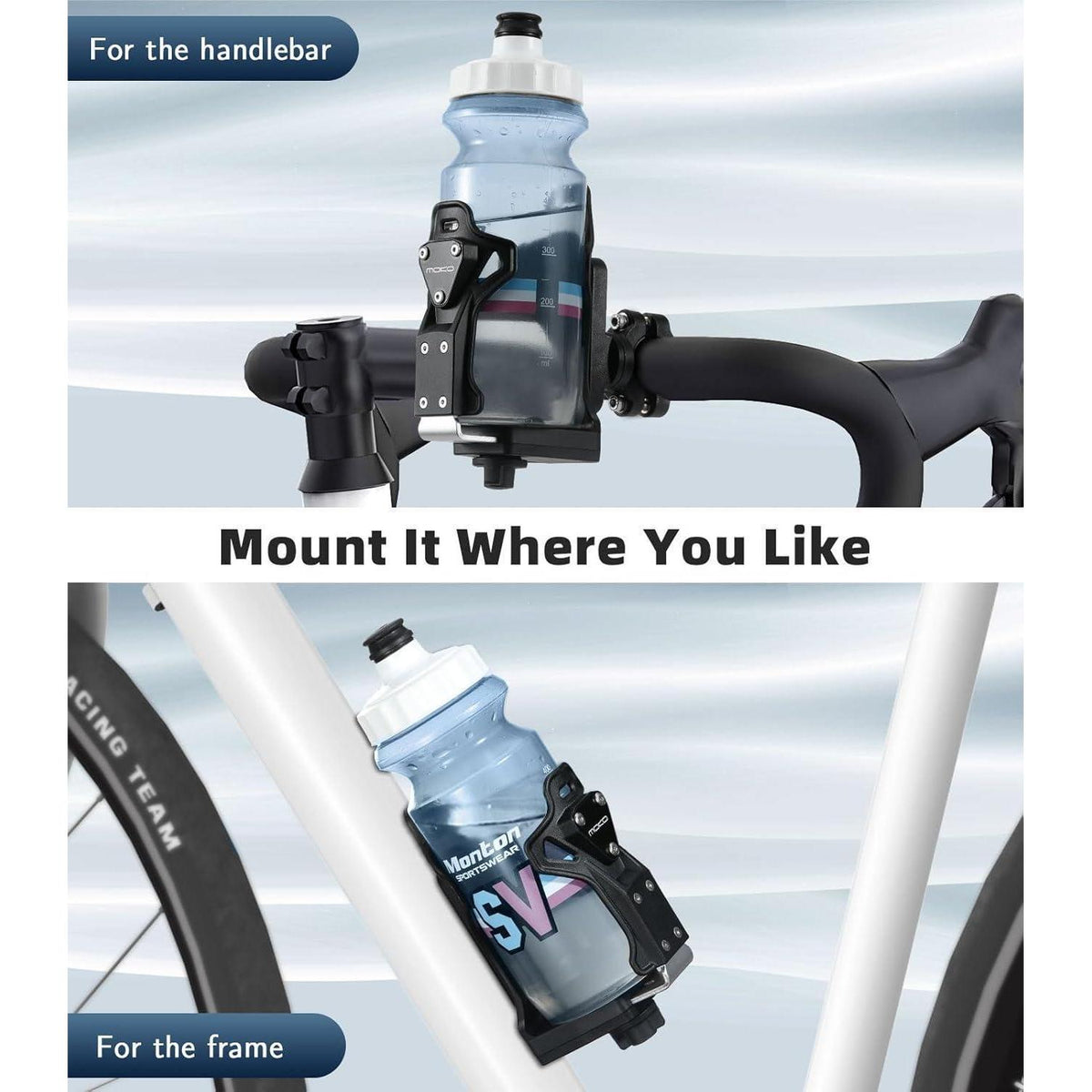 Einstellbarer Fahrradflaschenhalter – Universal für Rahmen & Lenker