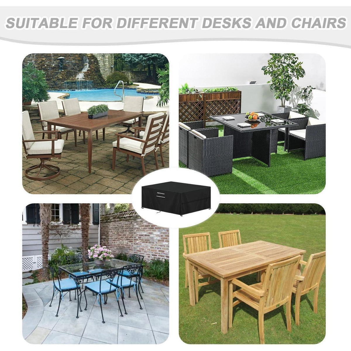 Gartenmöbel Abdeckung 120x80x75cm – Wasserdicht & UV-Schutz