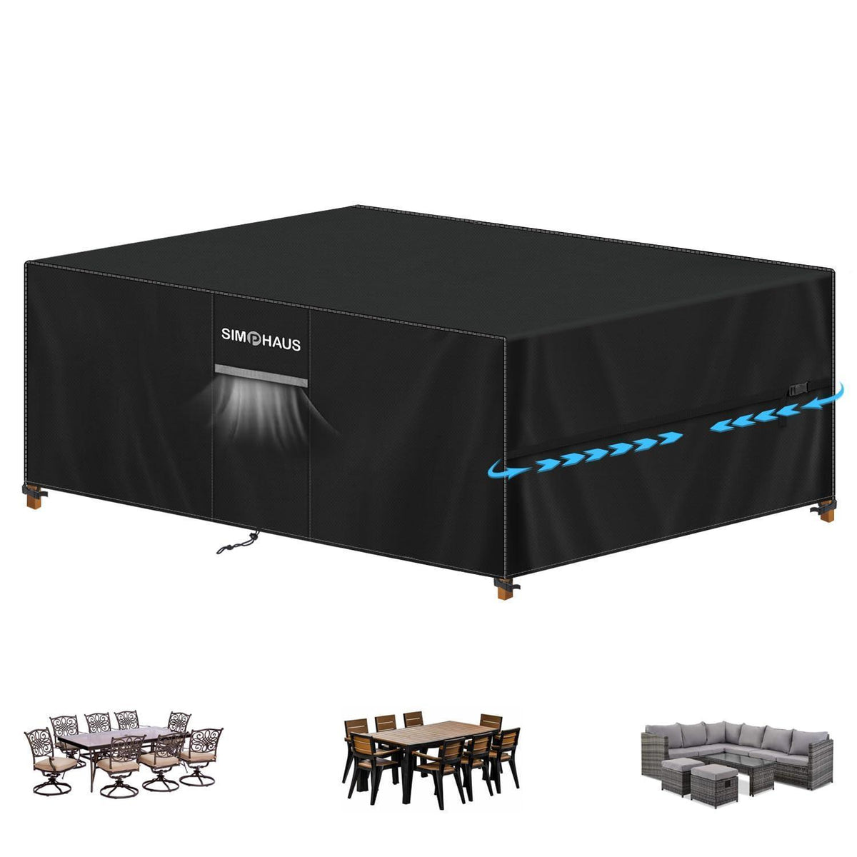 Gartenmöbel Abdeckung 270x180x94cm – Wasserdicht & UV-Beständig