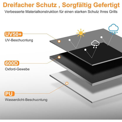 Wetterfeste Grillabdeckung 145x60x120cm 600D Oxford, Wasserdicht