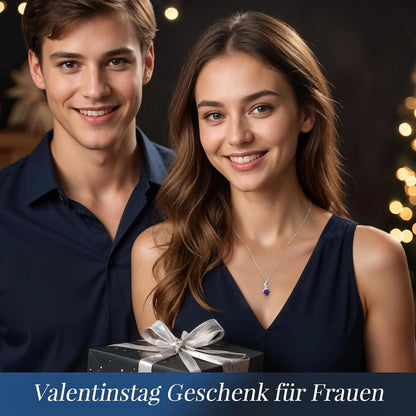 Silberkette Damen Herz Anhänger Infinity Geburtsstein Halskette