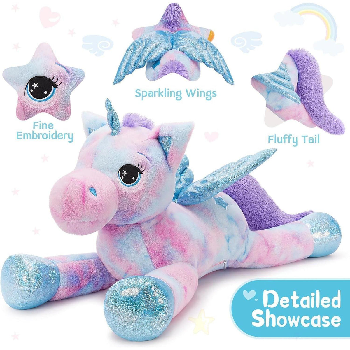 XXL Einhorn Kuscheltier 110cm - Weiches Plüschtier für Kinder