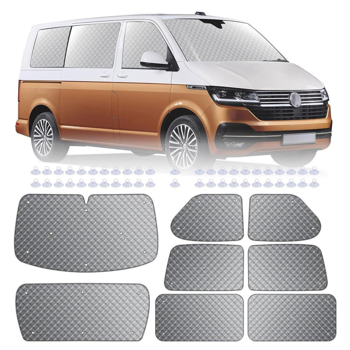Thermo Jalousien Set VW T4 SWB – 8-teilig, Verdunkelung & Isolierung