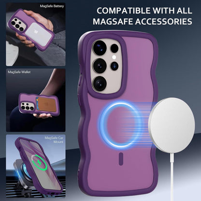Magnetische Handyhülle für Samsung S25 Ultra, Lila, Wellenform, Matt