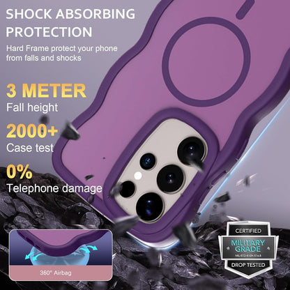 Magnetische Handyhülle für Samsung S25 Ultra, Lila, Wellenform, Matt