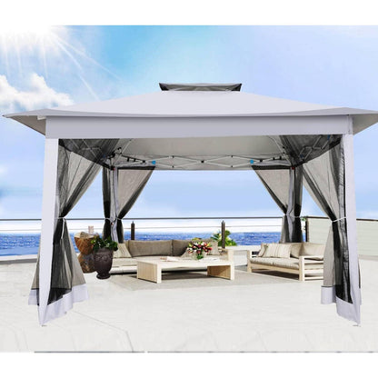 3x3 Gartenpavillon wasserdicht – Pop-Up Zelt mit Moskitonetz