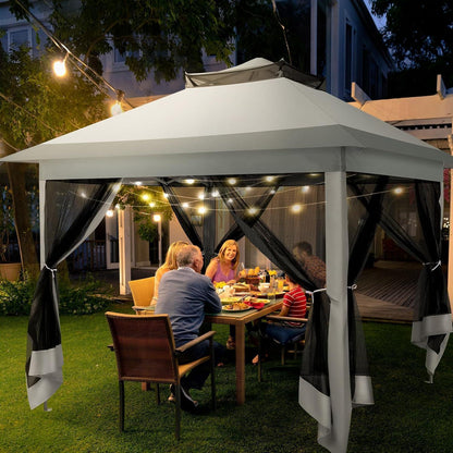 3x3 Gartenpavillon wasserdicht – Pop-Up Zelt mit Moskitonetz