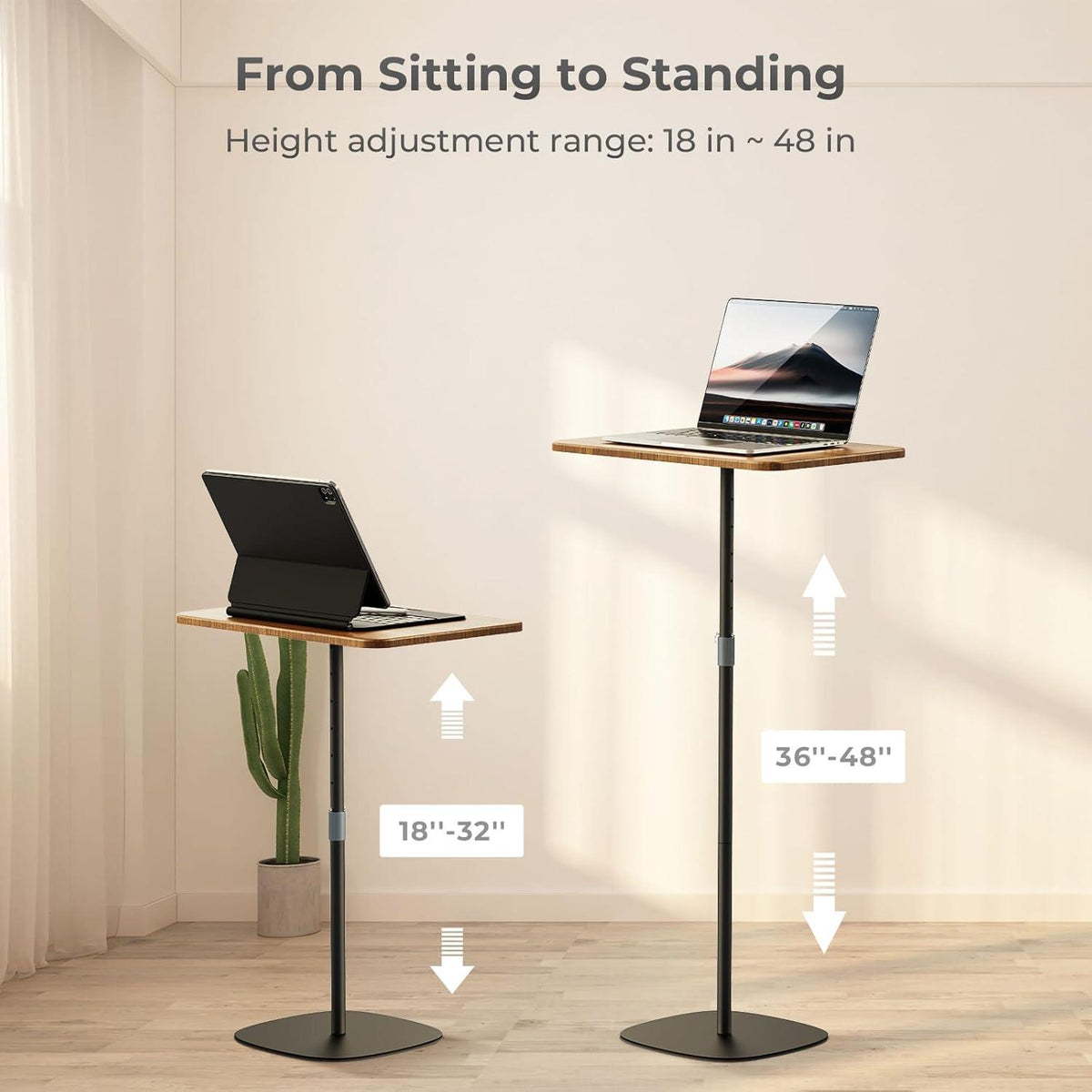 Höhenverstellbarer Laptop-Ständer für Sofa, Schwarz