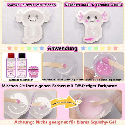 Axolotl Squishy Set Flüssigsilikon Basteln Rosa