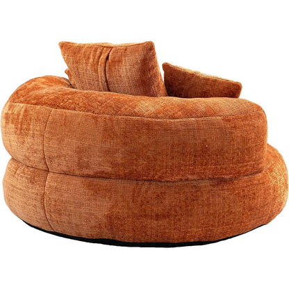 Lazy Sitzsack mit hohem Rücken & 3 Kissen – Orange