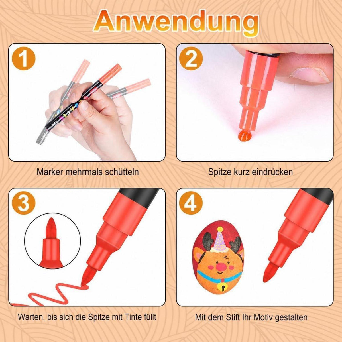 168 Acrylstifte Set – Wasserfest für Steine, Glas & mehr