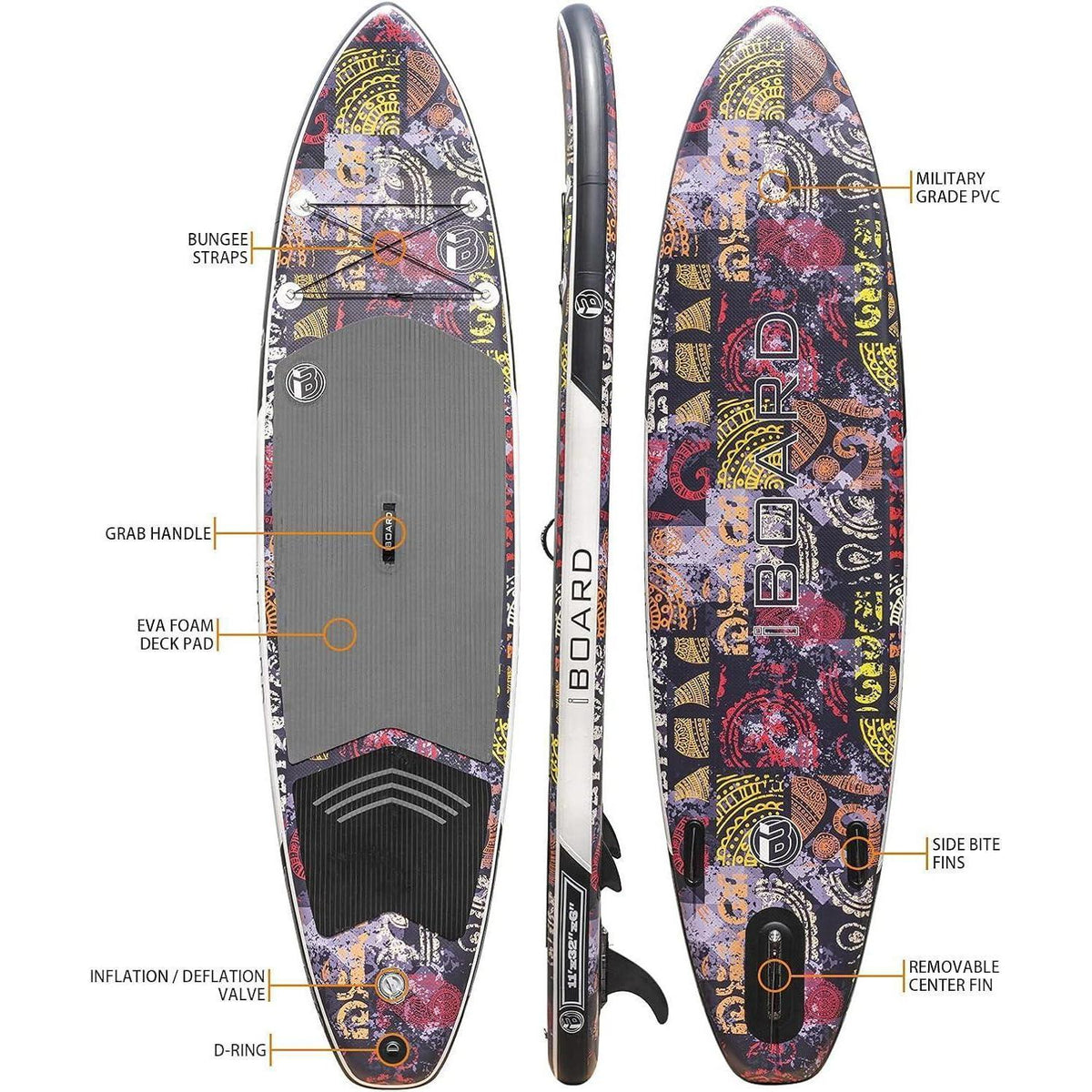 Aufblasbares SUP Board mit Zubehör, breit & stabil
