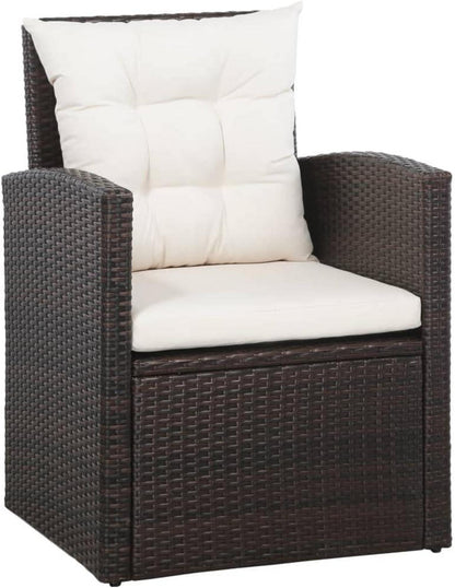 Garten Lounge Set mit Auflagen für 8 Personen Poly Rattan Braun