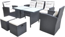 Garten Lounge Set Poly Rattan 6 tlg. Schwarz Auflagen 7