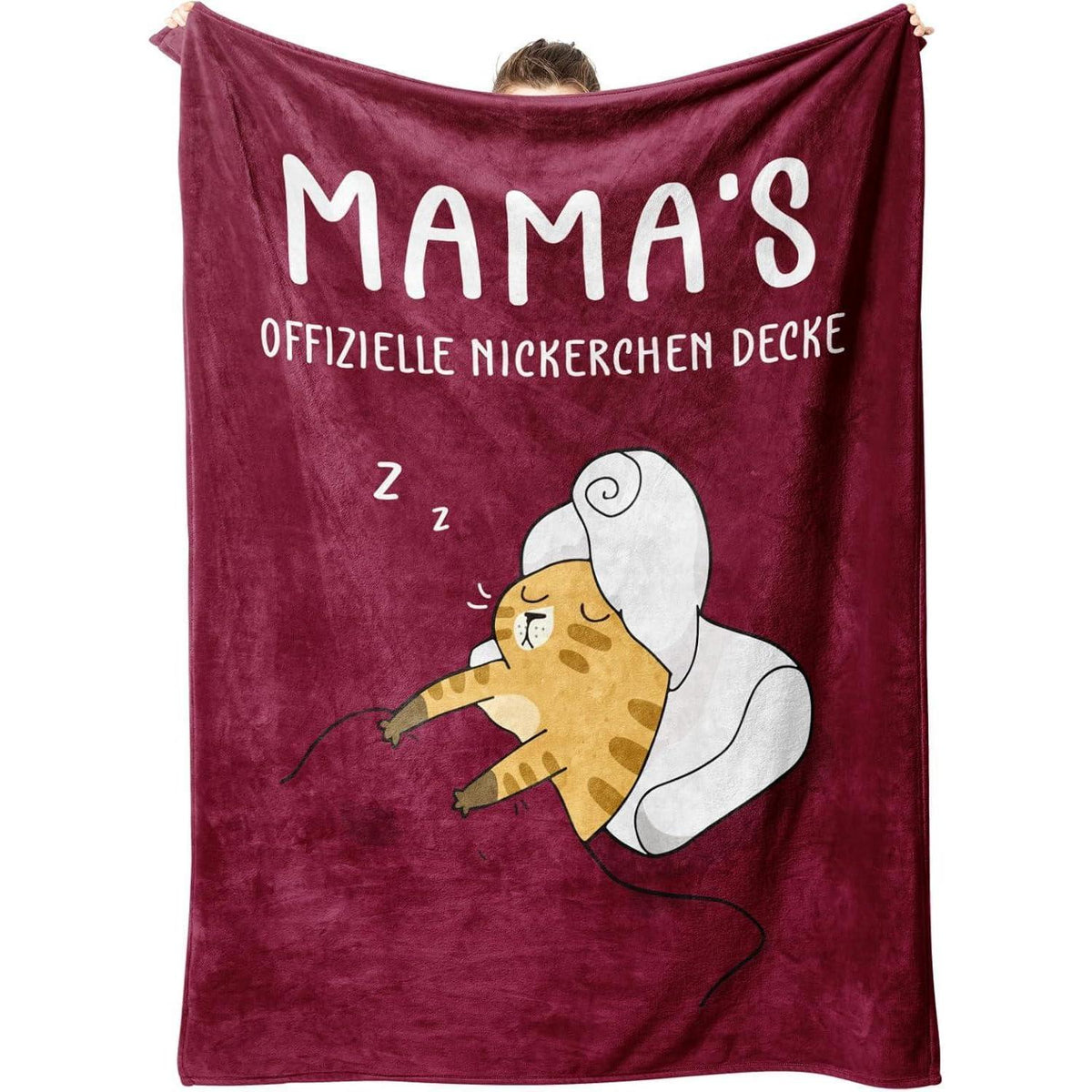 Kuscheldecke für Mama – Weiche Flanelldecke, Burgunderrot