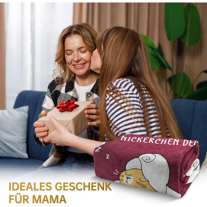 Kuscheldecke für Mama – Weiche Flanelldecke, Burgunderrot