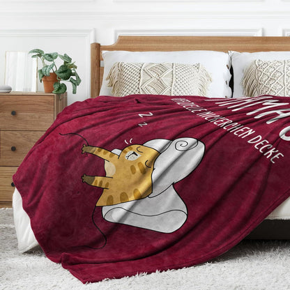 Kuscheldecke für Mama – Weiche Flanelldecke, Burgunderrot