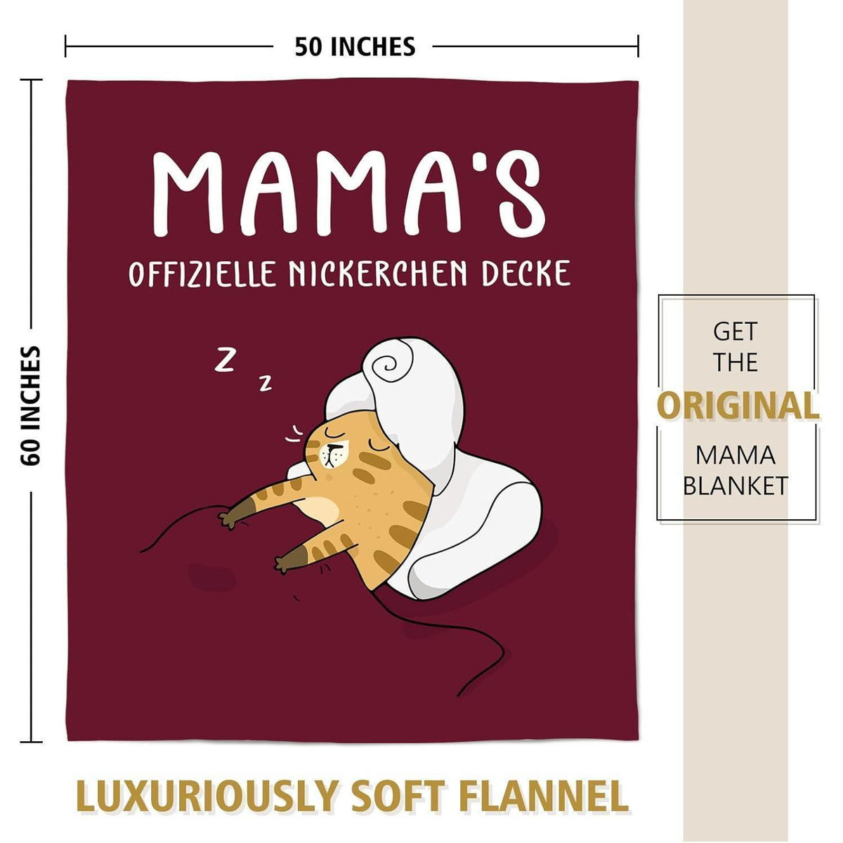 Kuscheldecke für Mama – Weiche Flanelldecke, Burgunderrot