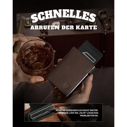 Herren Geldbörse mit XL Münzfach, RFID Schutz, echtes Leder