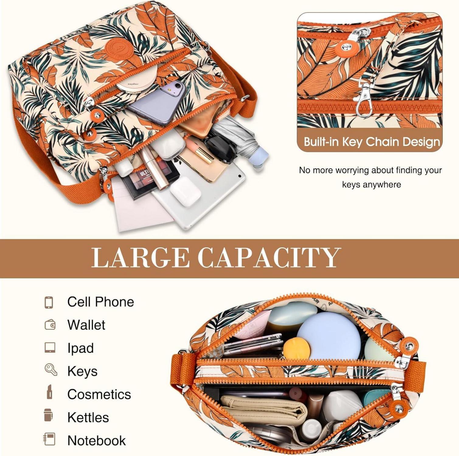 Umhängetasche Damen Mittelgroß Wasserdicht Nylon Crossbody