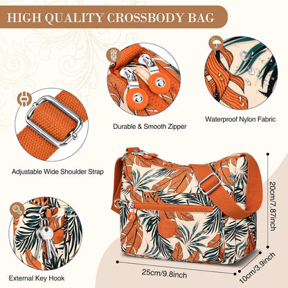 Umhängetasche Damen Wasserdicht Nylon Crossbody Bag Multifunktional
