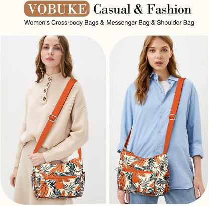 Umhängetasche Damen Mittelgroß Wasserdicht Nylon Crossbody Bag viele