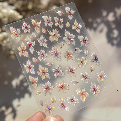 3D Nagelsticker Blumen – Nail Art Aufkleber für Sommerdesign