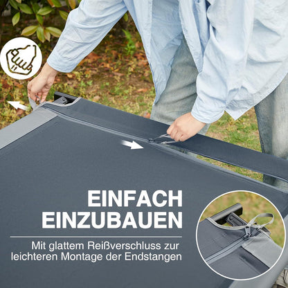 XXL Feldbett 214cm extra breit, 300kg belastbar, grau