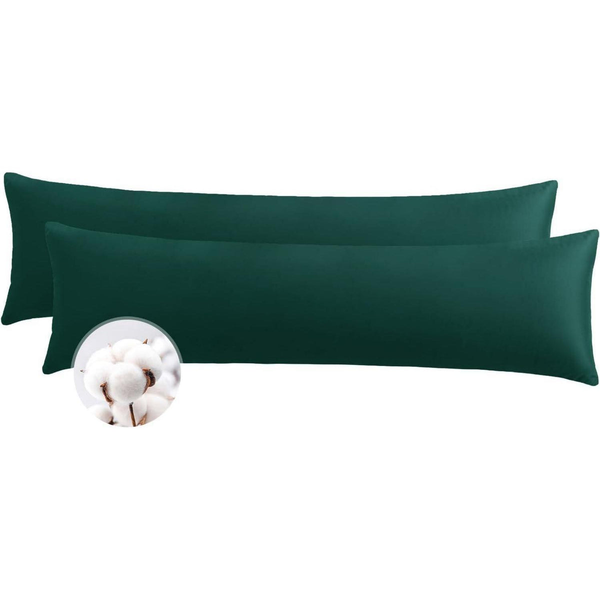 Seitenschläferkissen Bezug 40x145 Baumwolle 2er Set Dunkelgrün