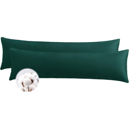 Seitenschläferkissen Bezug 40x145 Baumwolle 2er Set Dunkelgrün