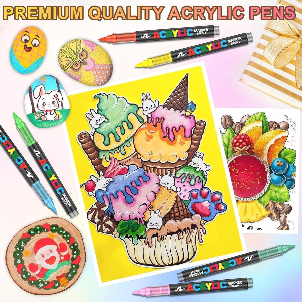 Acrylstifte Set 240 Farben – Wasserfest für Stein, Holz & mehr