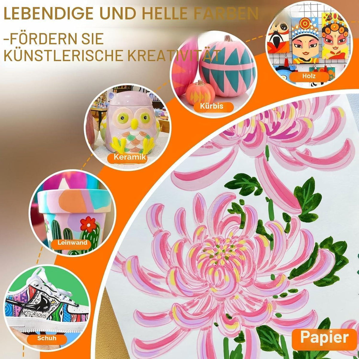 Acrylstifte Set 240 Farben – Wasserfest für Stein, Holz & mehr