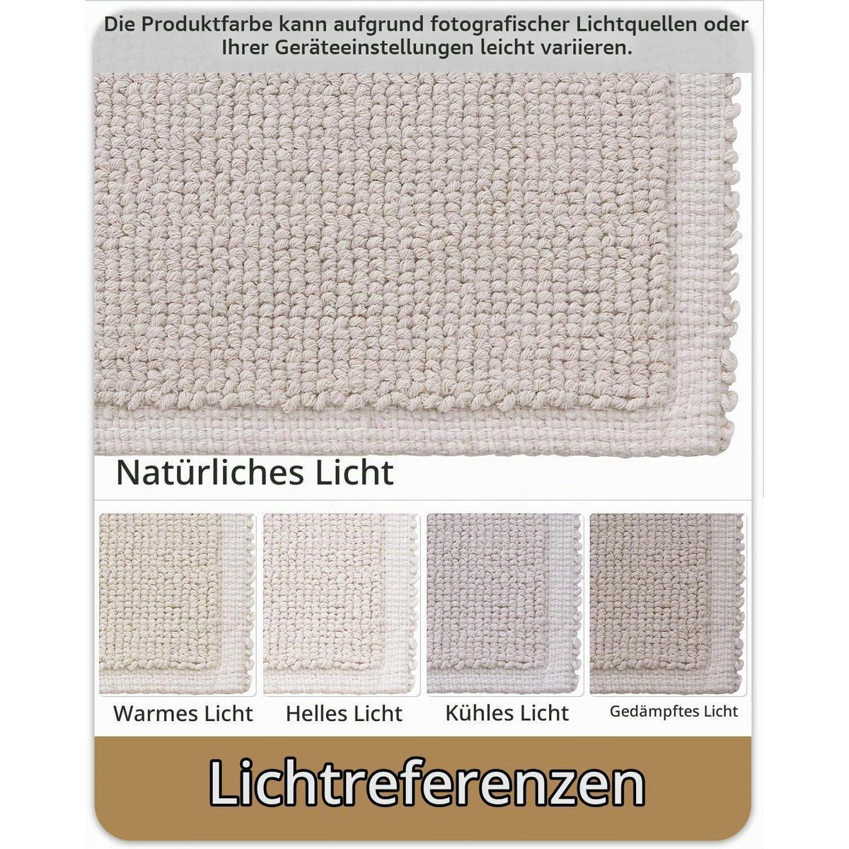 Fußmatte Beige 120x180cm - Waschbar & Faltbar für Innen & Außen