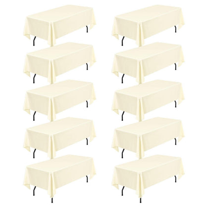 10x Beige Tischdecke Rechteckig 240cm - Fleckenabweisend & Abwaschbar