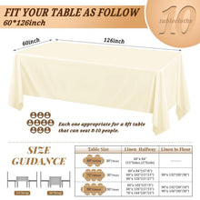 10x Beige Tischdecke Rechteckig 240cm - Fleckenabweisend & Abwaschbar