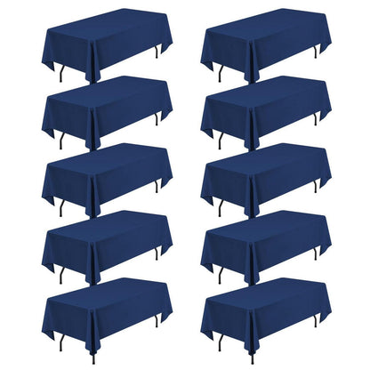 10er-Pack Marineblaue Tischdecken 60x126 Zoll – Rechteckig & Waschbar