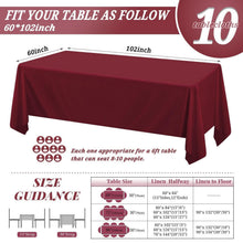 Bordeaux Tischdecke Rechteckig 152x259 cm - 10er Set