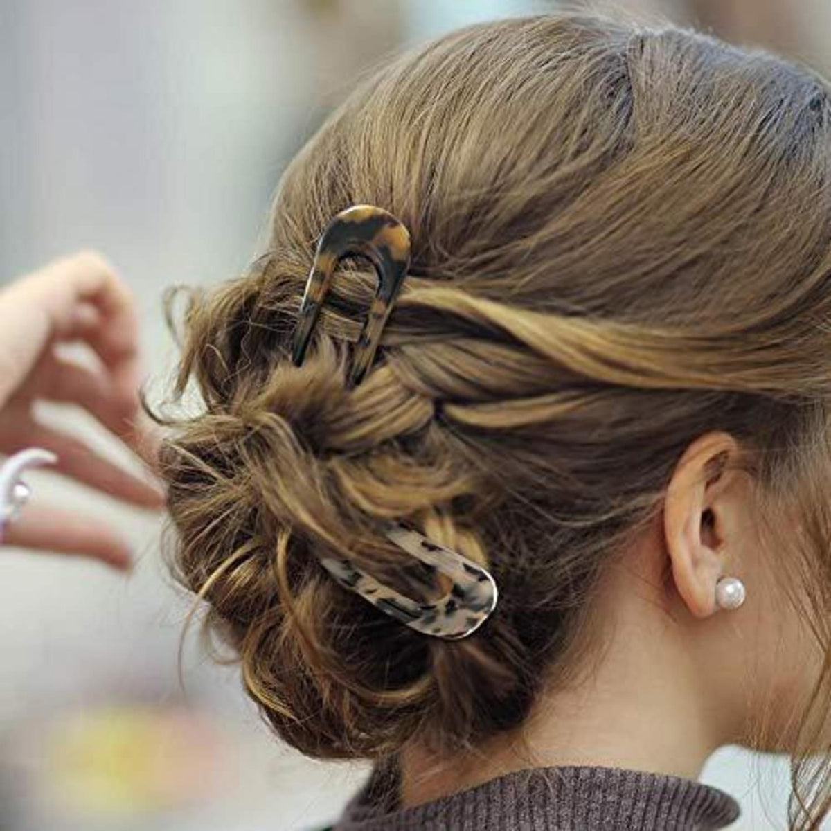2er Set Französische Haarnadeln Groß Hair Pin Damen Mädchen