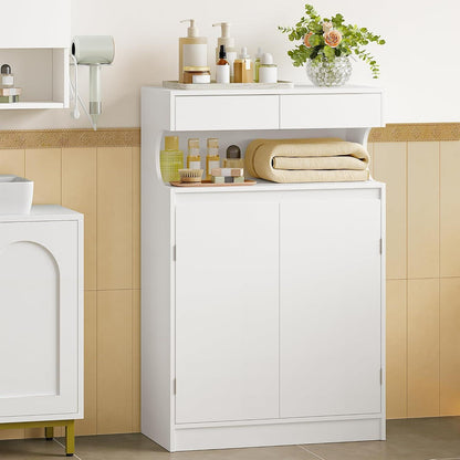 Badezimmerschrank mit 2 Schubladen & 2 Türen – Weiß