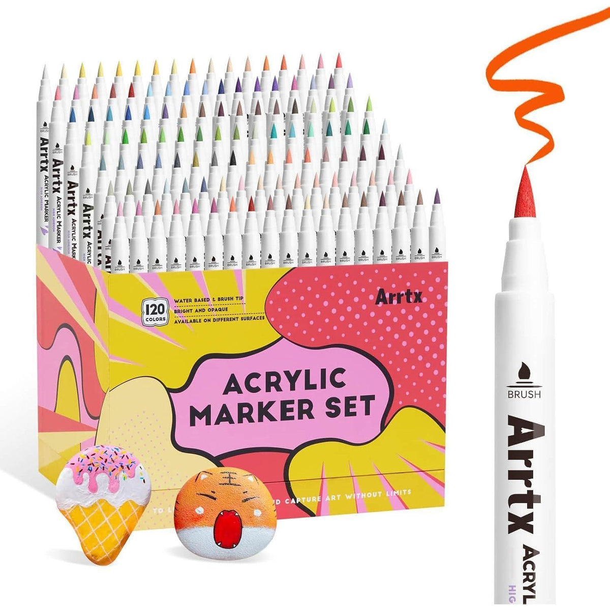 120 Acrylmarker Set für Steine, Glas & Basteln – Wasserfest & Vielseitig