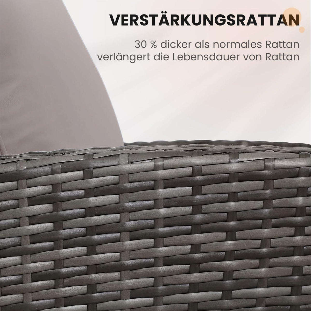 Rattan Gartenmöbel Set wetterfestes PE-Rattan Grau