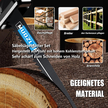 Säbelsägeblätter Set 5 Stück 225mm 6 TPI für Holz
