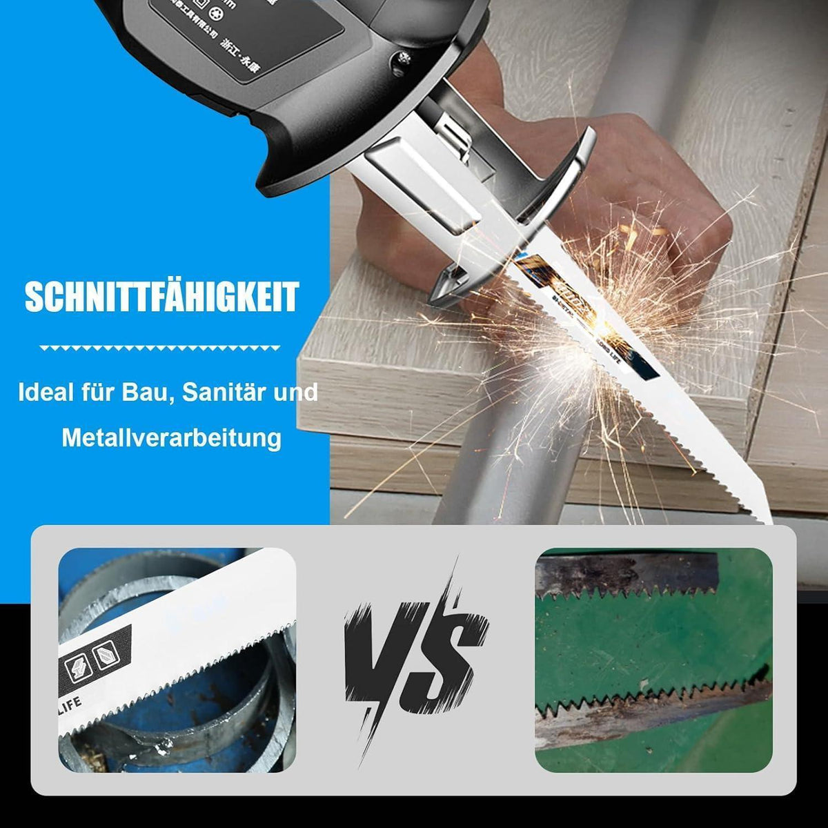 Säbelsägeblätter Set 25 Stück 225mm 8+10 TPI für Metall