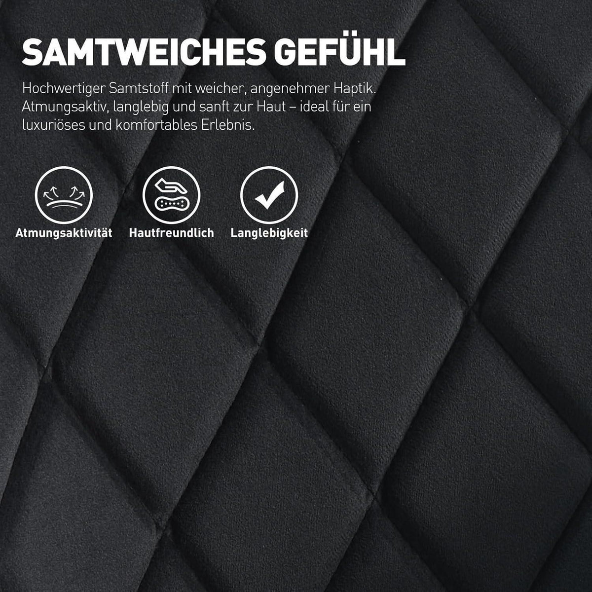 Drehbarer Esszimmerstuhl Set 4er – Samt Schwarz