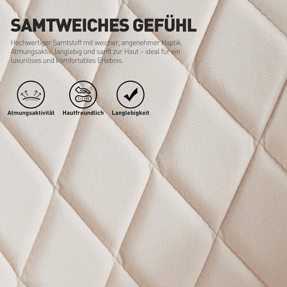 Drehbarer Esszimmerstuhl mit Armlehnen, Samt Beige 2er Set