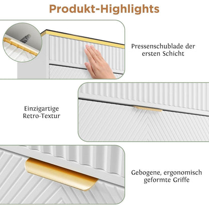 Bernstein Glas Kommode mit 6 Schubladen & Facheinteilung