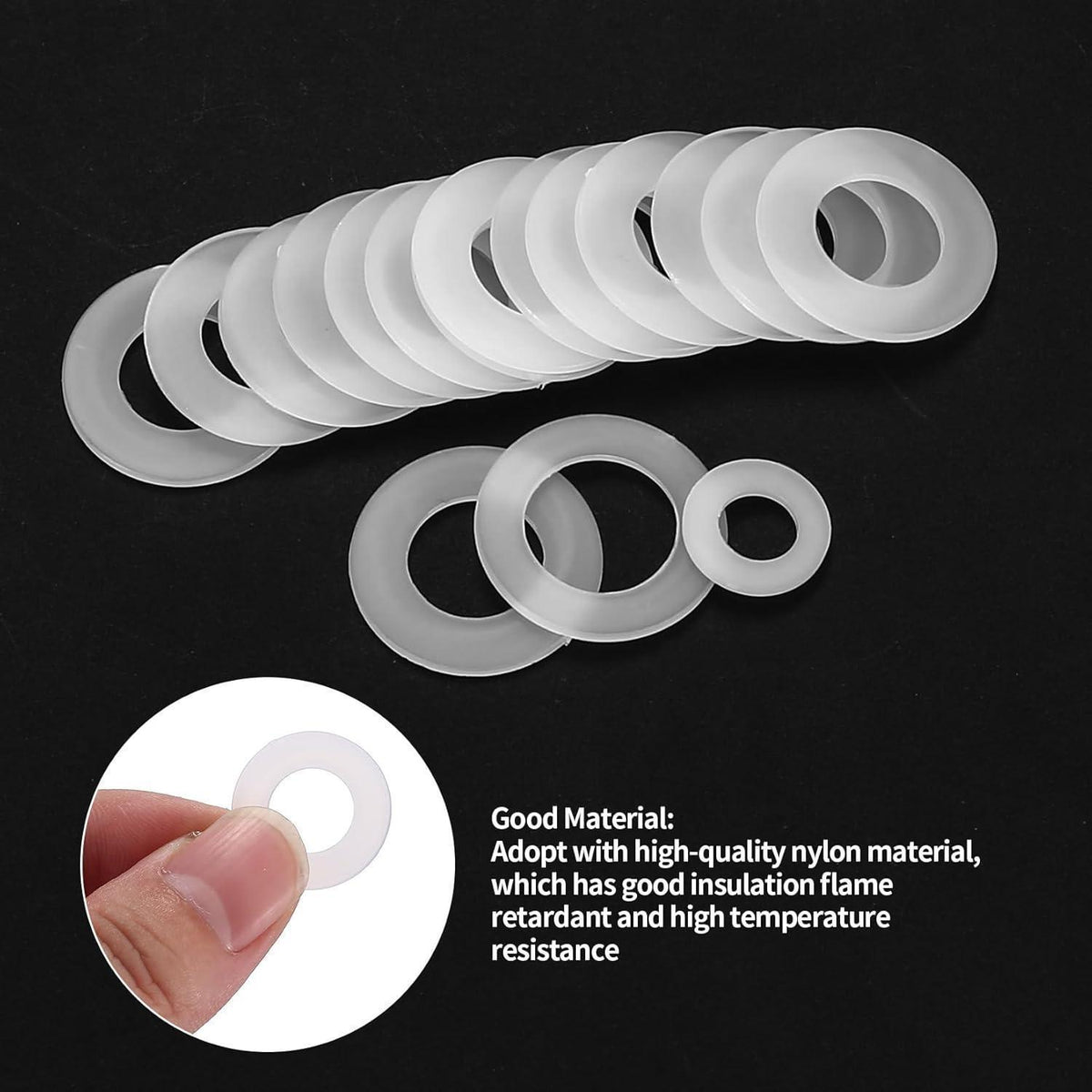 810x Nylon Unterlegscheiben Set Weiß M2-M12 mit Aufbewahrungsbox