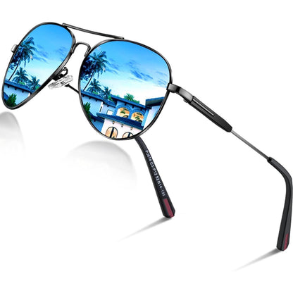Piloten Sonnenbrille Herren Damen Polarisiert Metall Retro UV400