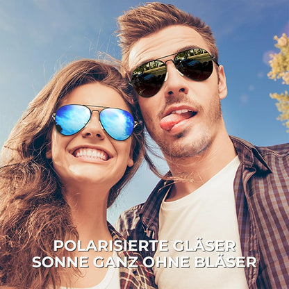 Piloten Sonnenbrille Herren Damen Polarisiert Metall Retro UV400