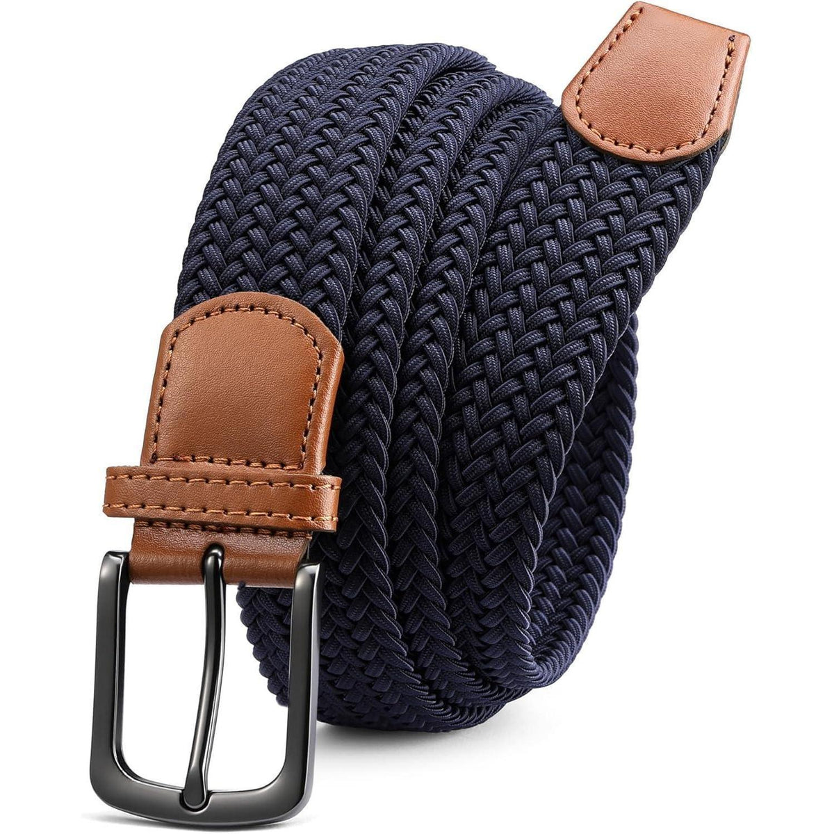 Elastischer Flechtgürtel Herren, Stoff, stufenlos verstellbar, Blau
